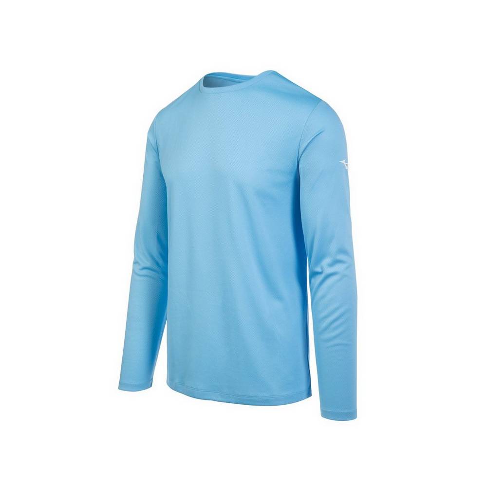 Mens Mizuno Long Sleeve T-Shirts Light Blue Philippines (FPQZOE986)